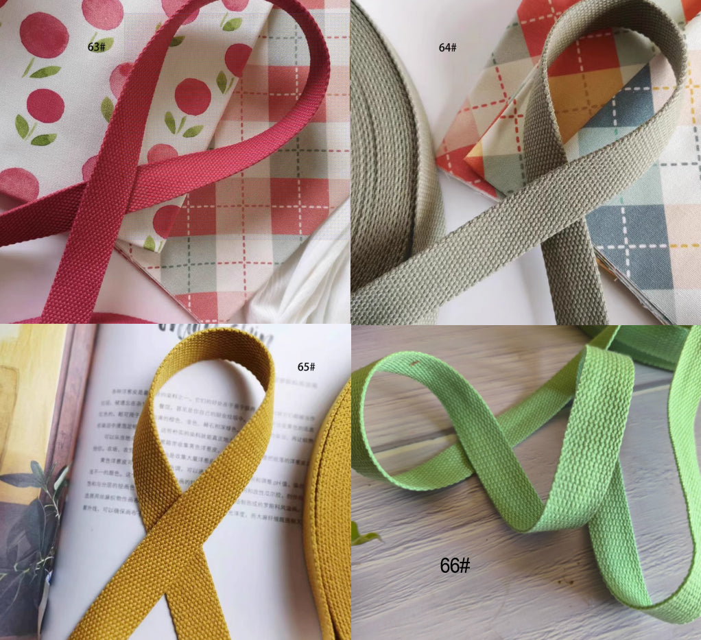 23 Color, 1 Inch Cotton Webbing Heavy Duty Bag handles, bag strap for tote bag Upholstery Webbing ,JD-1889-A