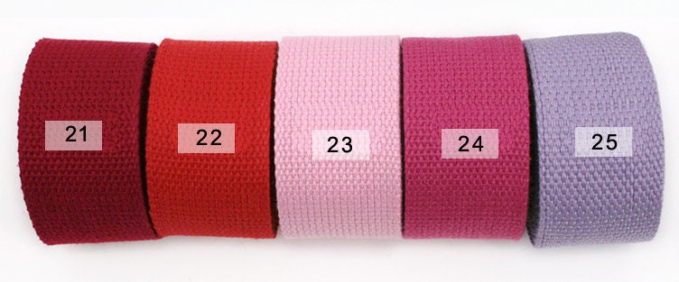 Premium Cotton Webbing in 25 Colors - Durable 2 Inch Straps and Handles for Tote Bags and Upholstery, JD-508