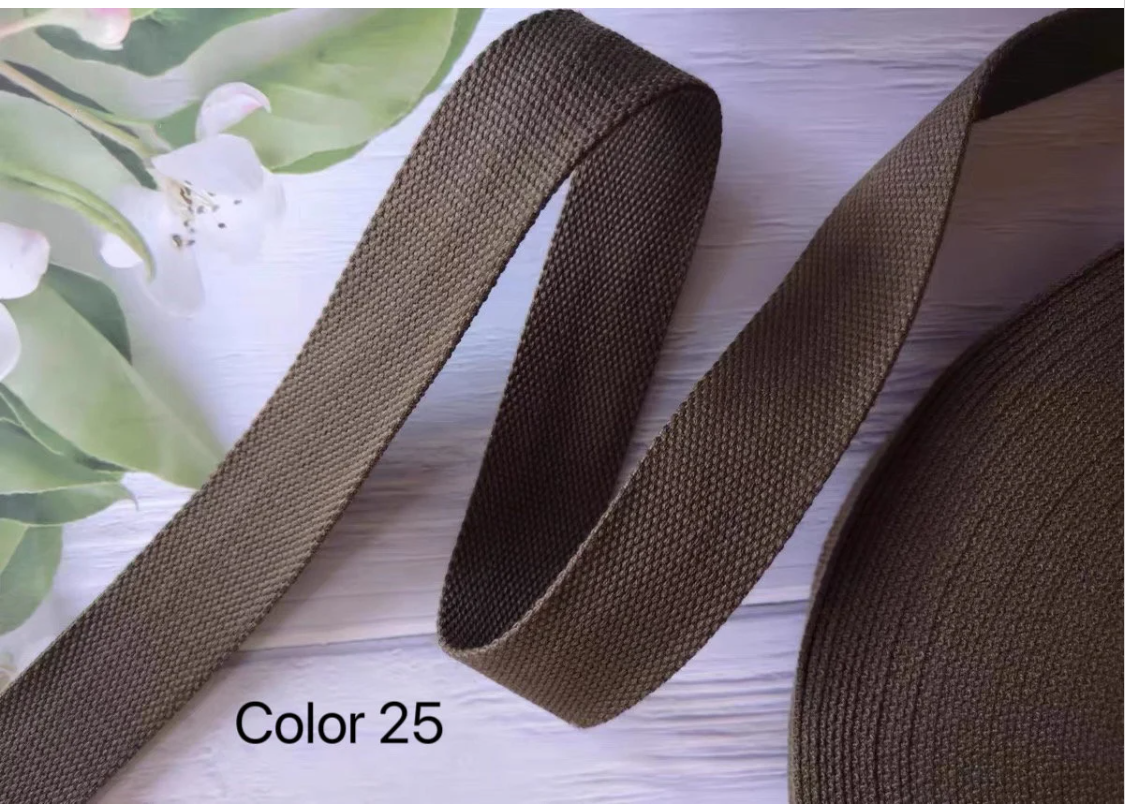 22 Color, 1 1/2 Inch Cotton Webbing  Heavy Duty Bag handles, bag strap for tote bag Upholstery Webbing ,JD-1866