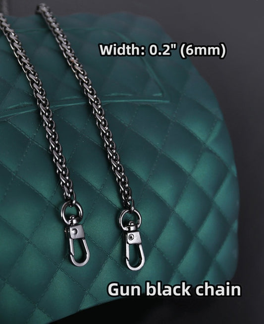 6mm Gun Black High Quality Purse Chain Strap,Alloy and Iron,Metal Shoulder Handbag Strap,Purse Replacement Chains,bag accessories JD-102