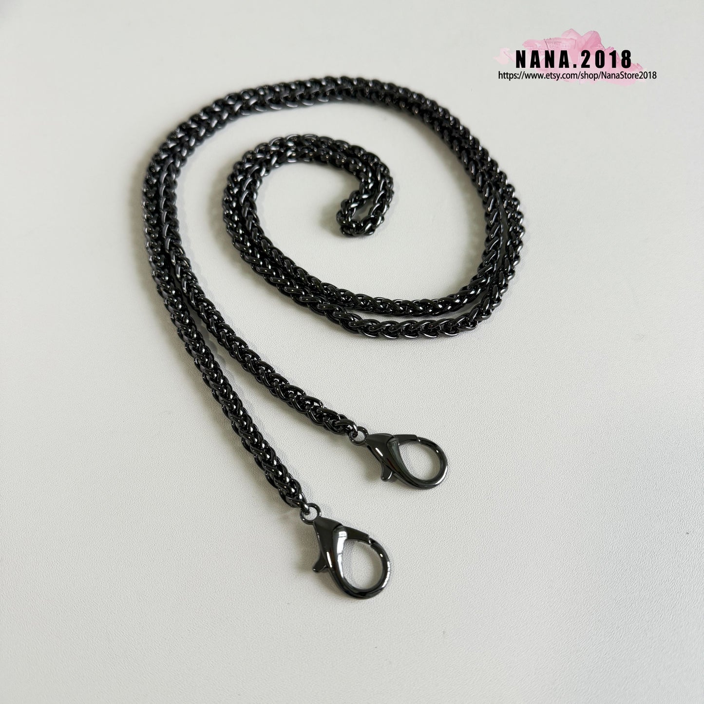 6mm Gun Black High Quality Purse Chain Strap,Alloy and Iron,Metal Shoulder Handbag Strap,Purse Replacement Chains,bag accessories JD-102