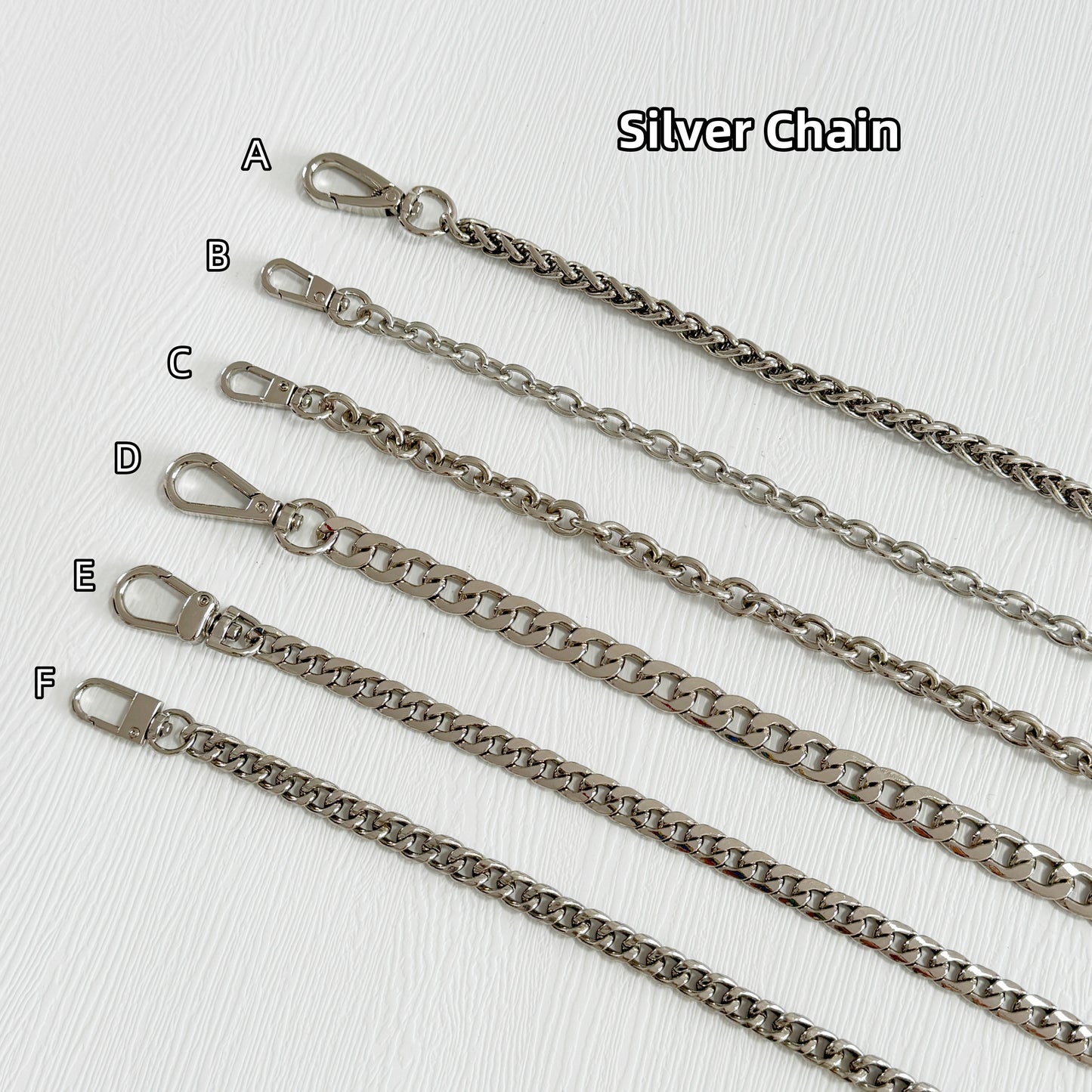 Silver High Quality Purse Chain, Metal Shoulder Handbag Strap, Replacement Handle Chain, Metal Crossbody Bag Chain Strap,JD-1110