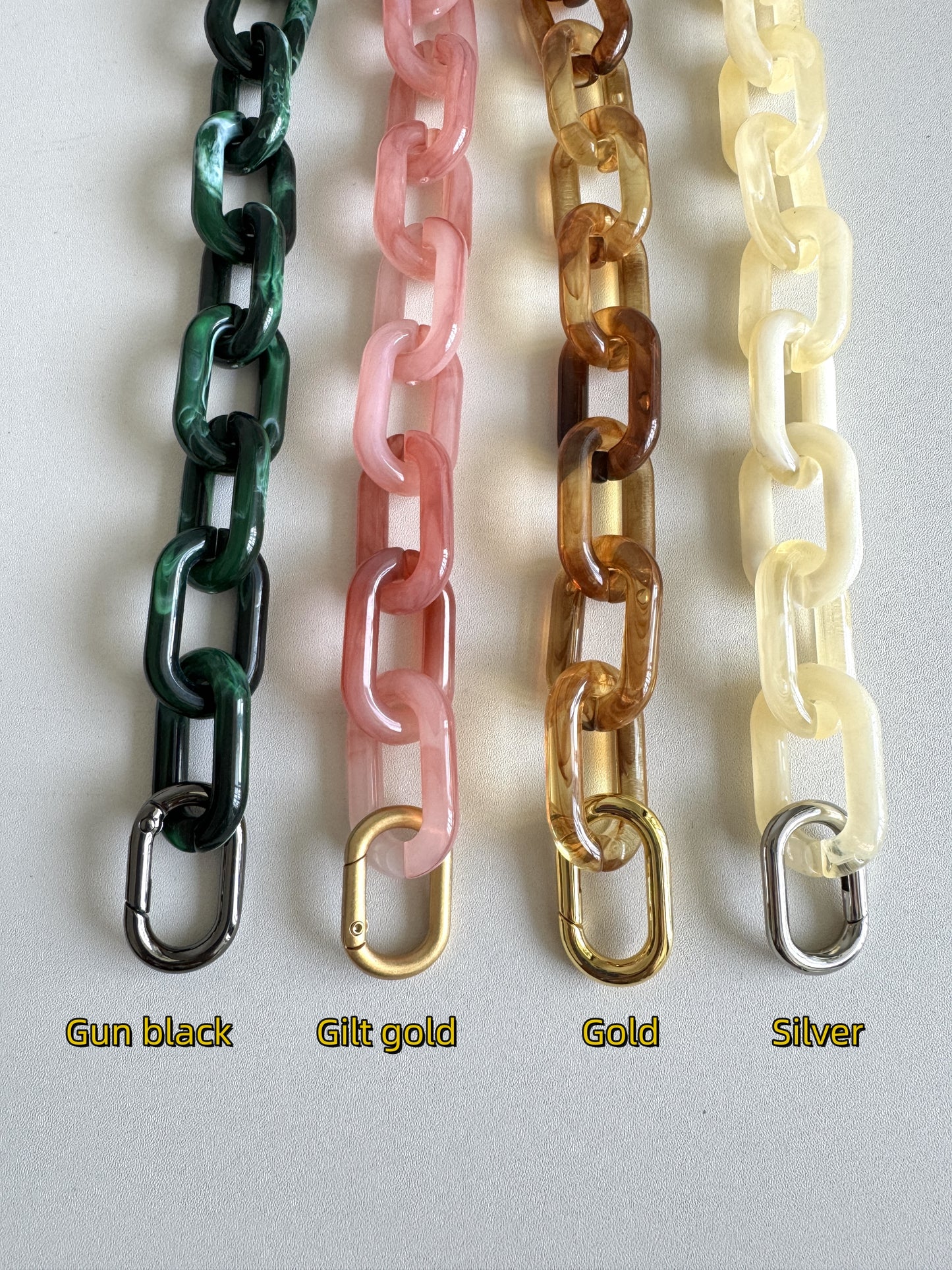 1 inch Acrylic High Quality Purse Chain, Metal Shoulder Handbag Strap, Replacement Handle Chain, Metal Crossbody Bag Chain Strap LD-1130