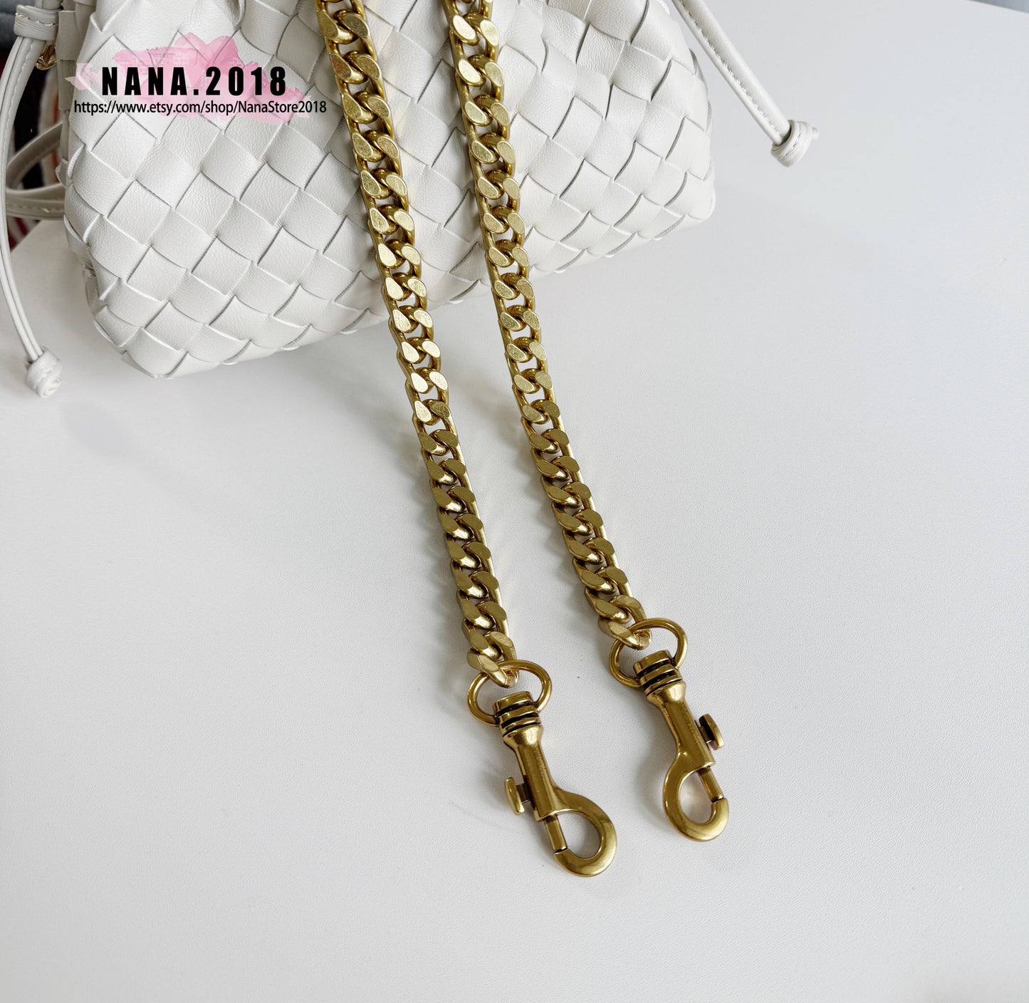 14mm Old Gold Copper High Quality Purse Chain,Copper, Metal Shoulder Handbag Strap,Bag Strap, Bag Accessories, Detachable,JD-1148