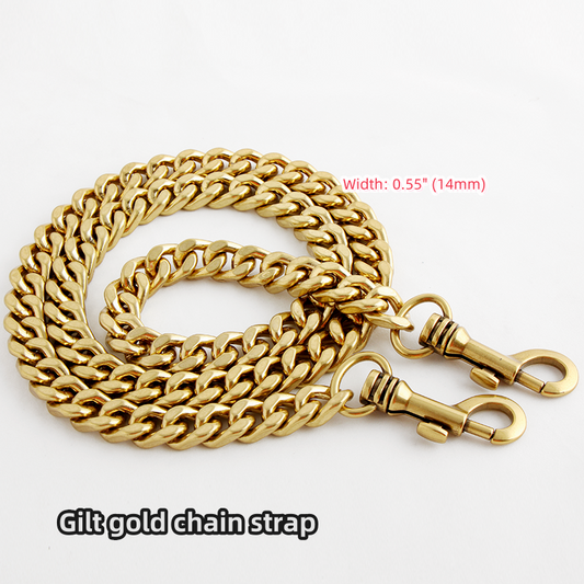 14mm Old Gold Copper High Quality Purse Chain,Copper, Metal Shoulder Handbag Strap,Bag Strap, Bag Accessories, Detachable,JD-1148