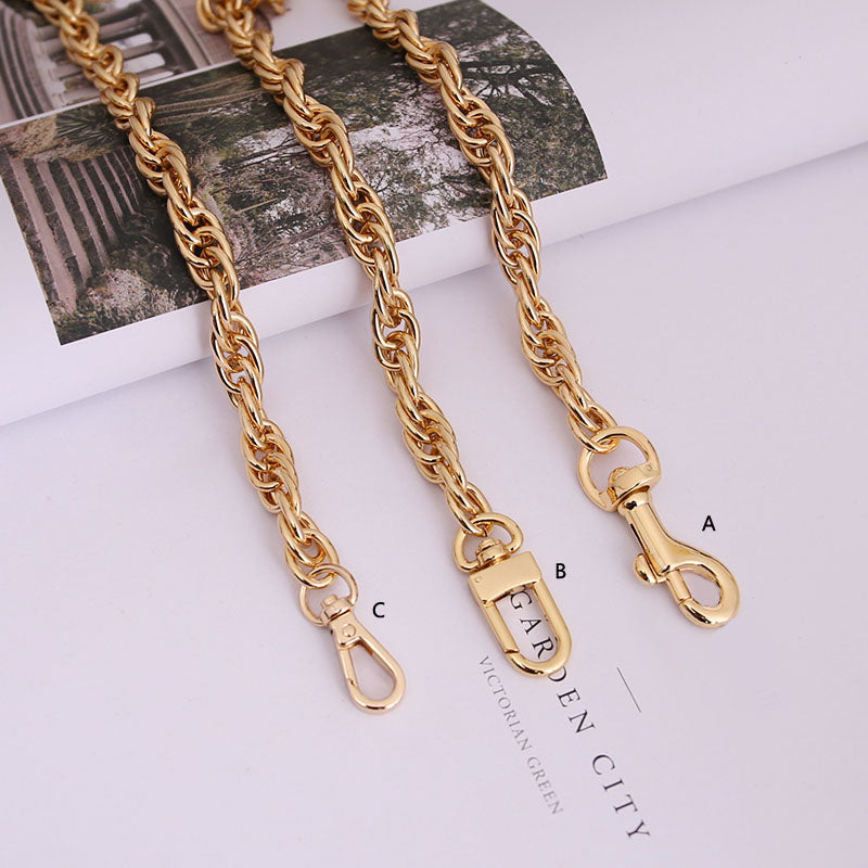 10mm Gold High Quality Full Copper Purse Chain Strap,Metal Shoulder Handbag Strap,Purse Replacement Chains,bag accessories, JD-117