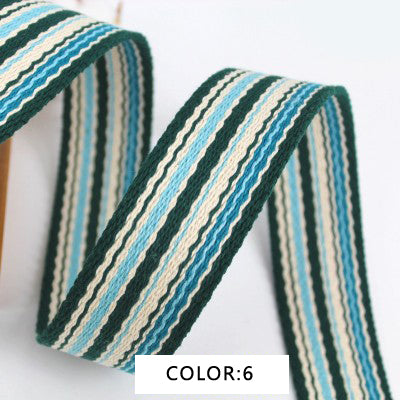 6 Color, 1 1/2 Inch Wide Cotton Polyester Jacquard embroidery Webbing For Bag handles ,Bag Strap For Tote Bag Upholstery Webbing ,JD-1228