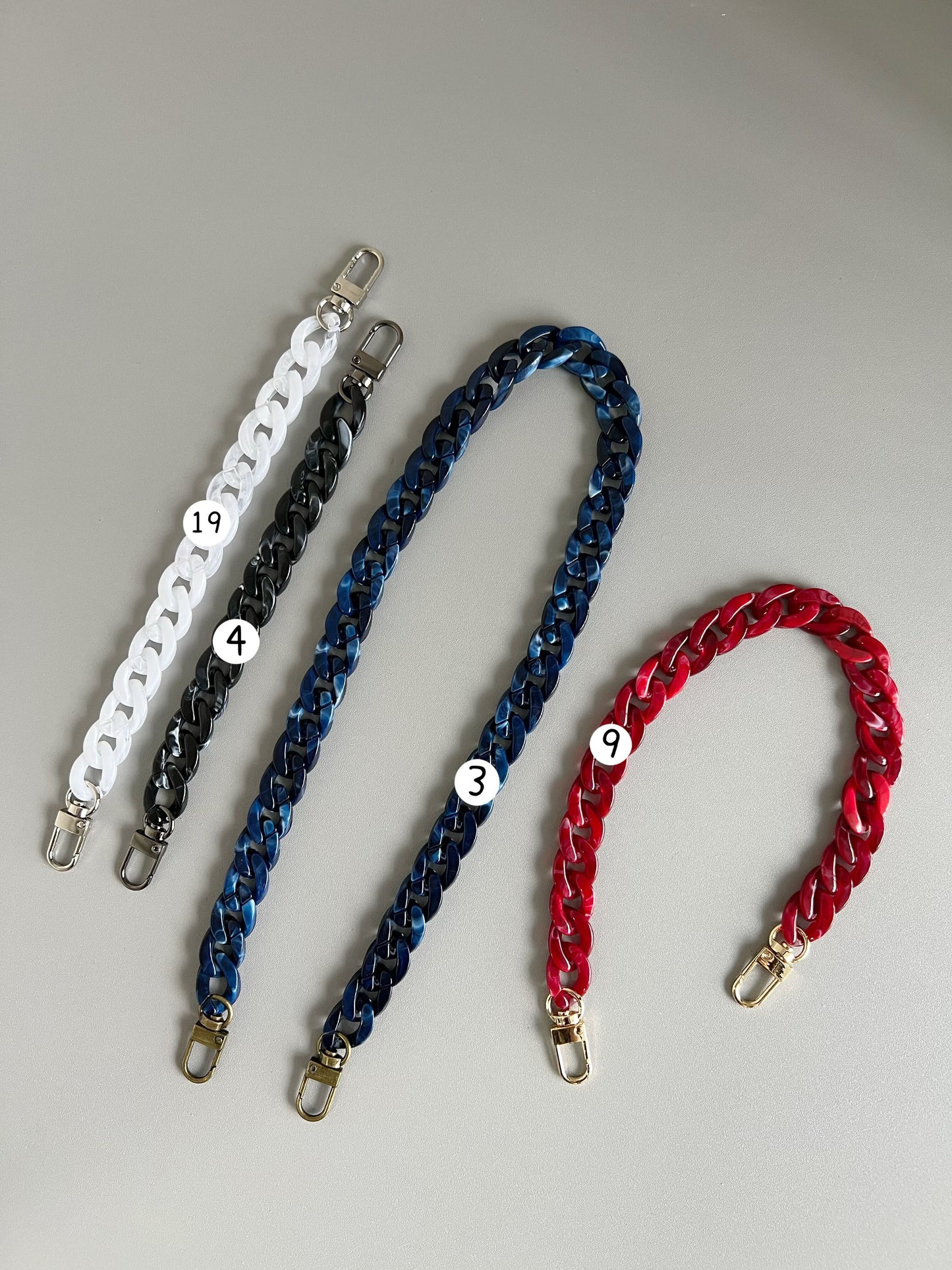 3/5 inch Acrylic High Quality Purse Chain, Metal Shoulder Handbag Strap, Replacement Handle Chain, Metal Crossbody Bag Chain Strap LD-1324