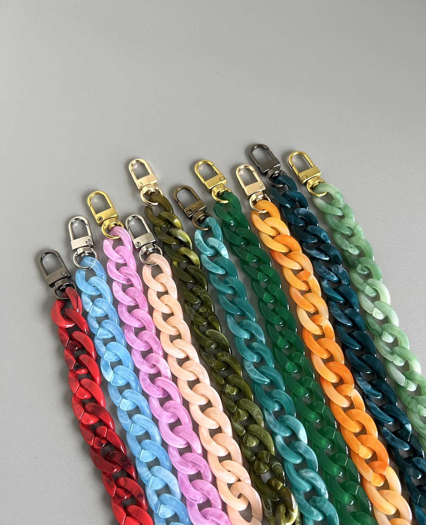 3/5 inch Acrylic High Quality Purse Chain, Metal Shoulder Handbag Strap, Replacement Handle Chain, Metal Crossbody Bag Chain Strap LD-1324