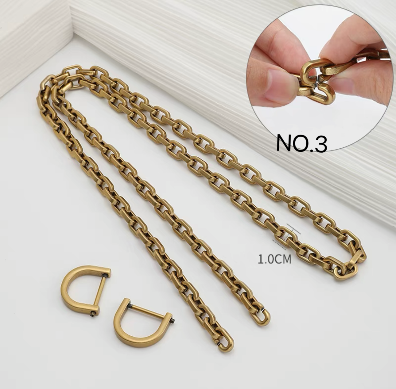 10mm Old gold High Quality Full Copper Purse Chain Strap,Metal Shoulder Handbag Strap,Purse Replacement Chains,bag accessories,JD-1330