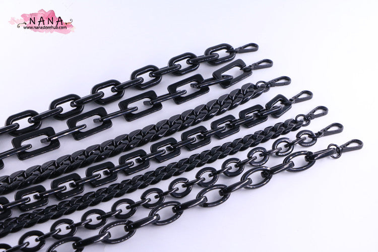 High-Quality Black Acrylic Purse Chain - Versatile Metal Shoulder Strap - Replacement Handle for Handbags and Crossbody Bags，LD-1342