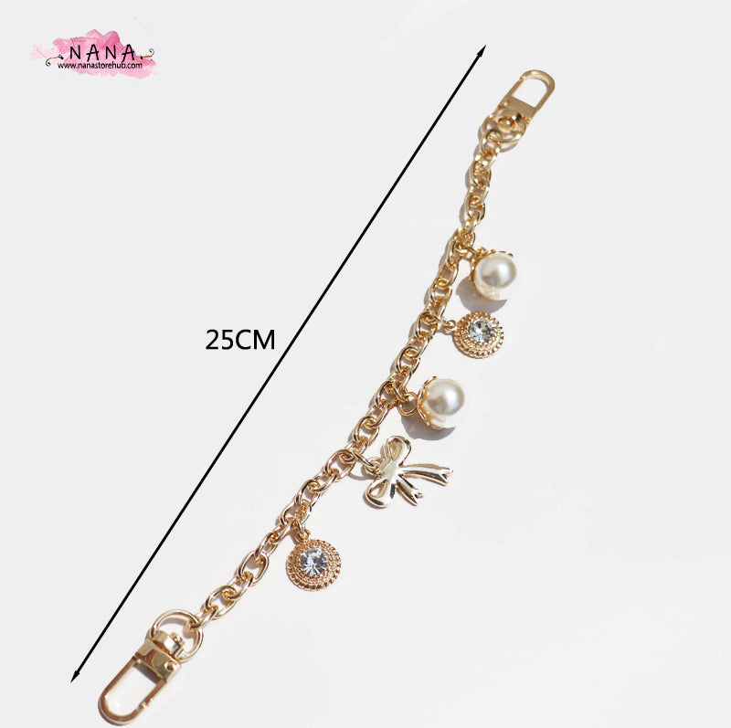 Glass Drill High Quality Purse Chain,Alloy and Glass Drill, Metal Shoulder Handbag Strap,Bag Strap, Bag Accessories, JD-1354