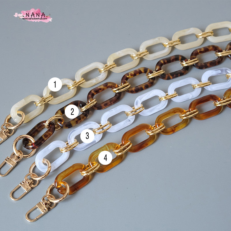 Acrylic High Quality Purse Chain, Metal Shoulder Handbag Strap, Replacement Handle Chain, Metal Crossbody Bag Chain Strap LD-1360