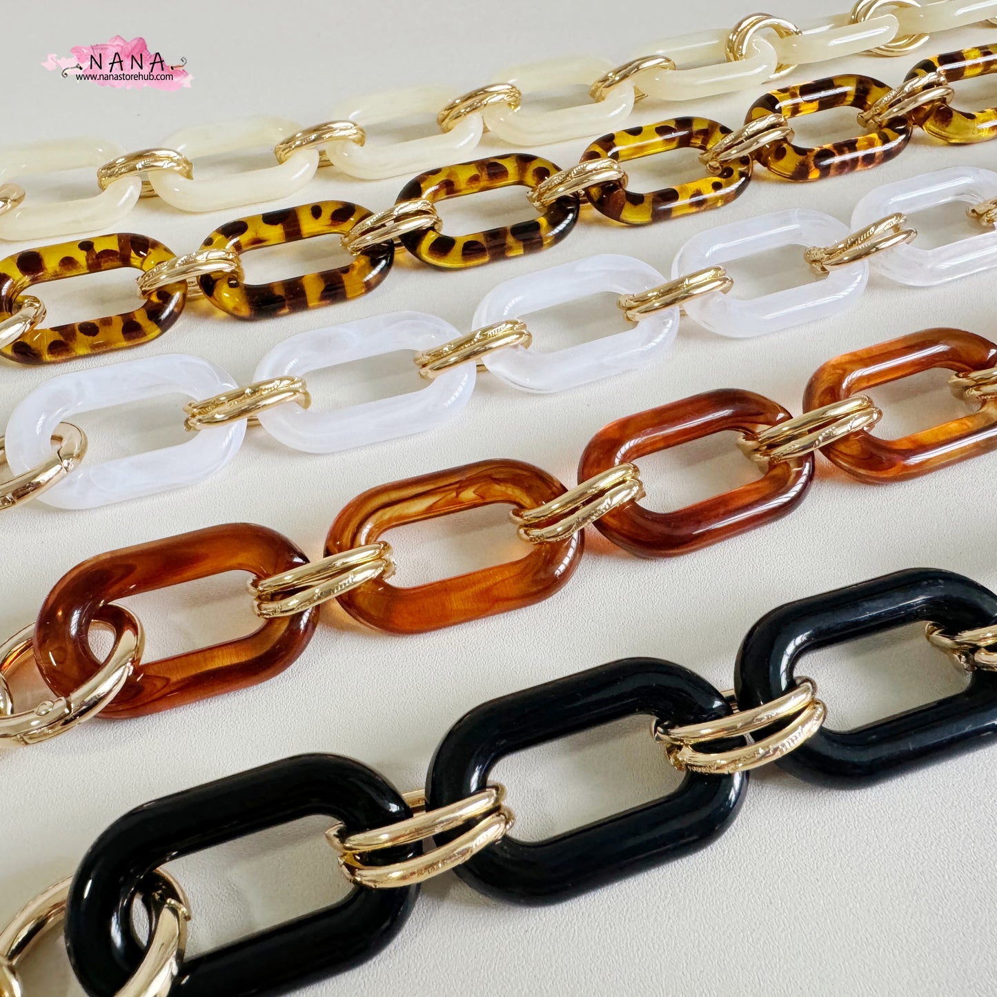 Acrylic High Quality Purse Chain, Metal Shoulder Handbag Strap, Replacement Handle Chain, Metal Crossbody Bag Chain Strap LD-1360