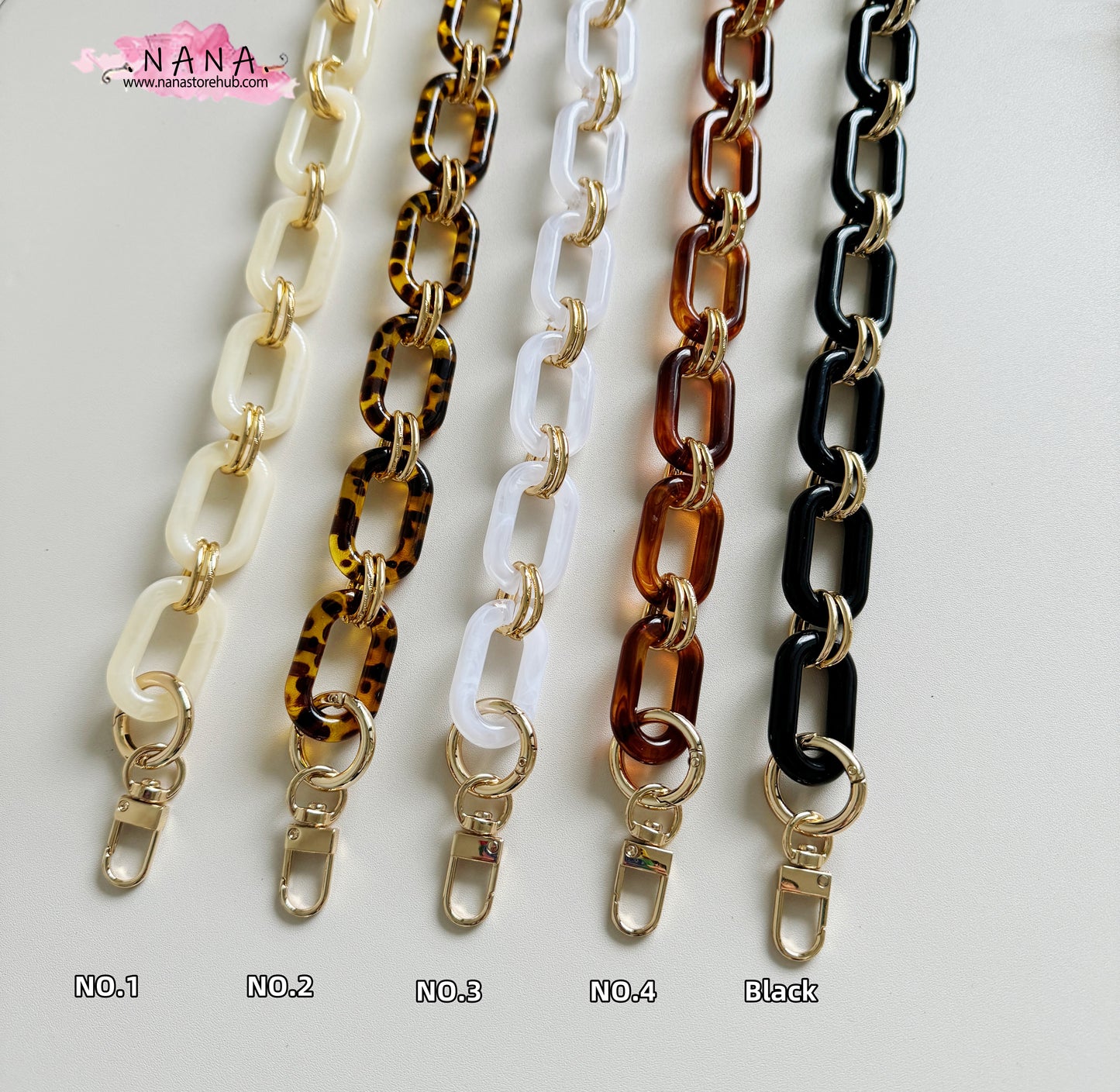 Acrylic High Quality Purse Chain, Metal Shoulder Handbag Strap, Replacement Handle Chain, Metal Crossbody Bag Chain Strap LD-1360