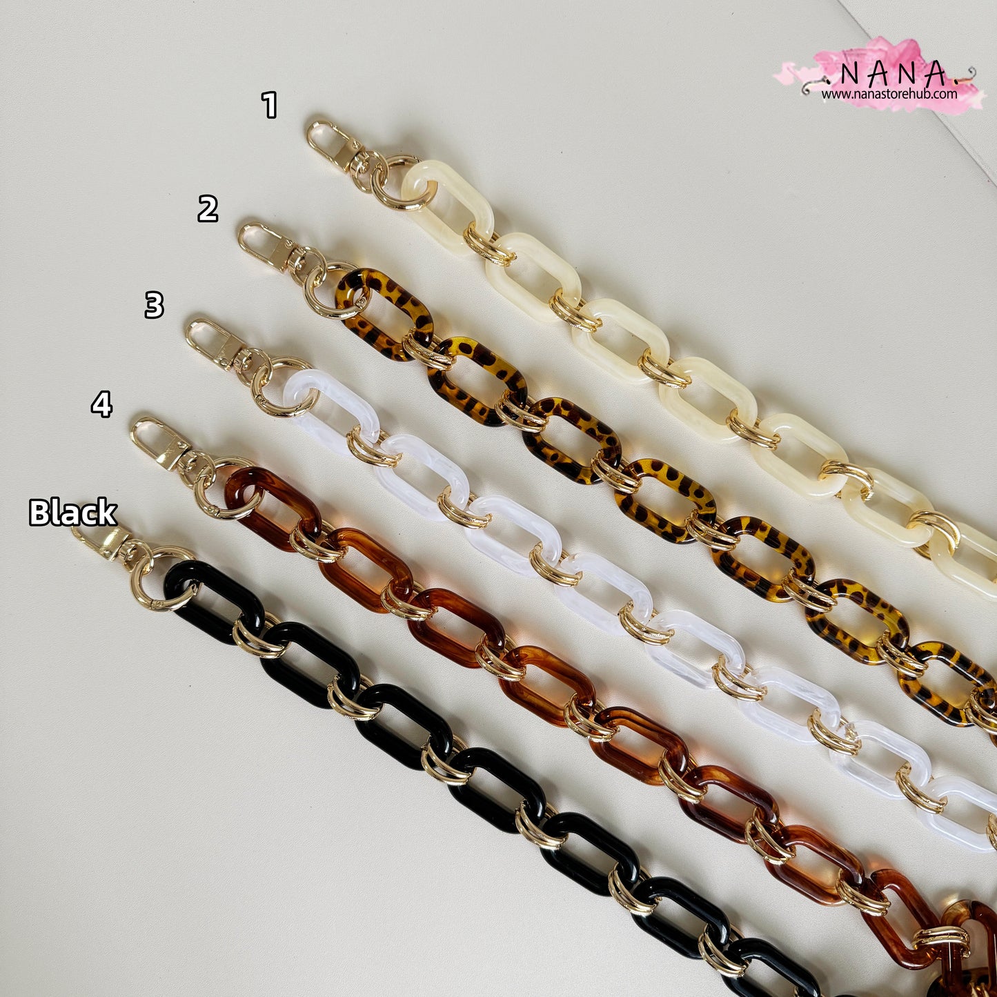 Acrylic High Quality Purse Chain, Metal Shoulder Handbag Strap, Replacement Handle Chain, Metal Crossbody Bag Chain Strap LD-1360