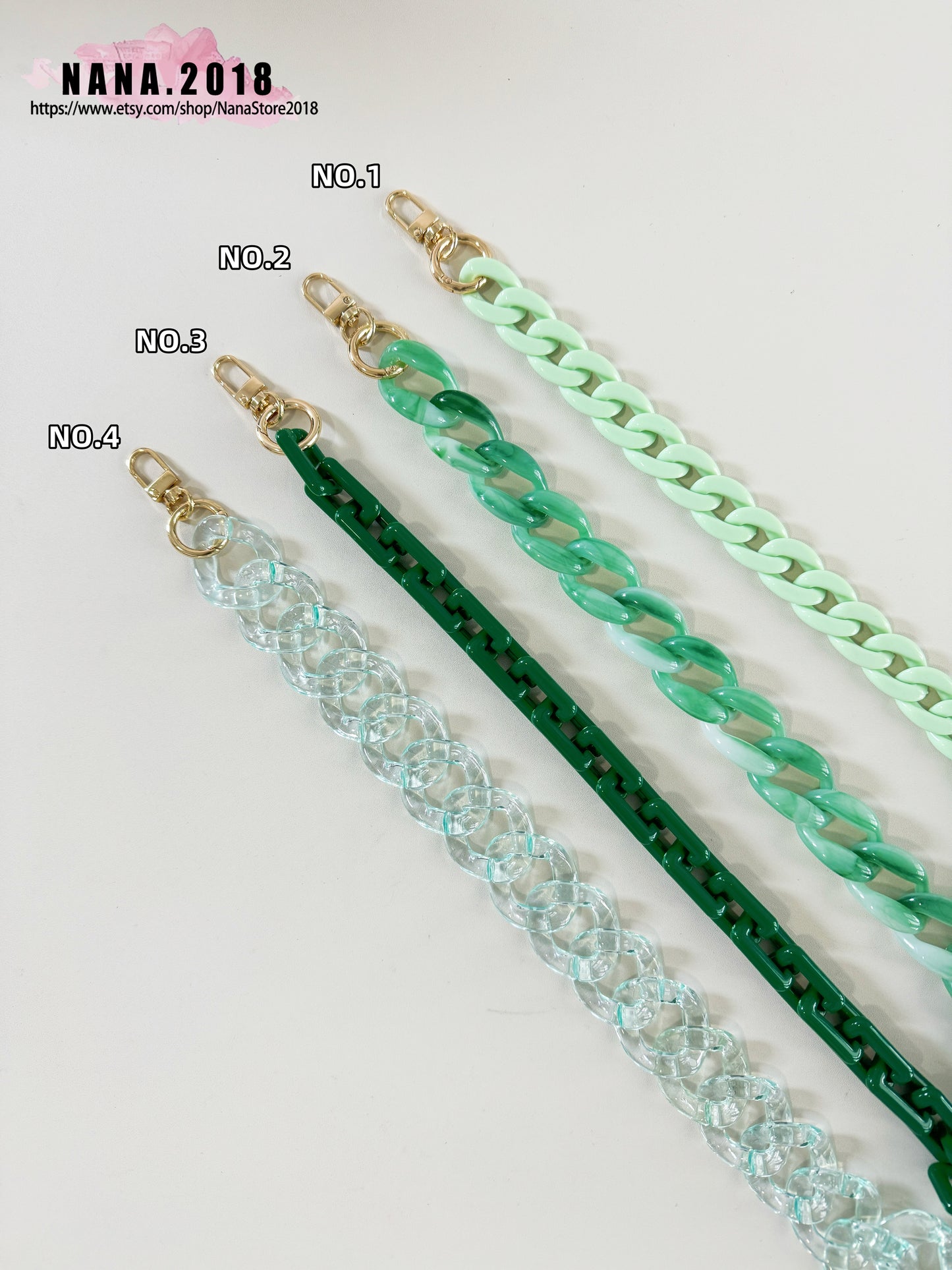 Acrylic High Quality Purse Chain, Metal Shoulder Handbag Strap, Replacement Handle Chain, Metal Crossbody Bag Chain Strap LD-1387