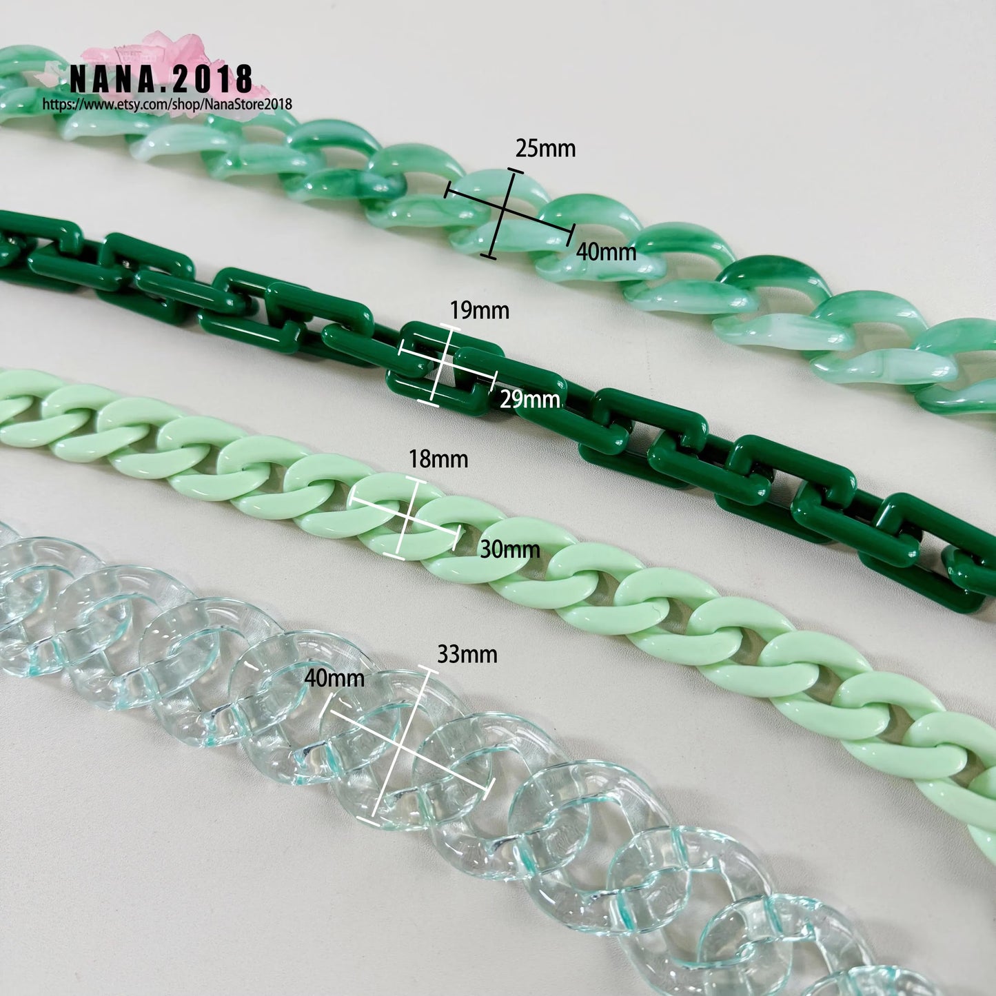 Acrylic High Quality Purse Chain, Metal Shoulder Handbag Strap, Replacement Handle Chain, Metal Crossbody Bag Chain Strap LD-1387