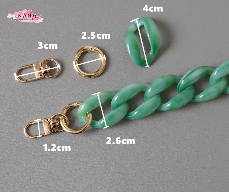 Acrylic High Quality Purse Chain - Versatile Metal Shoulder Handbag Strap, Replacement Handle Chain, and Metal Crossbody Bag Chain Strap (LD-1390)