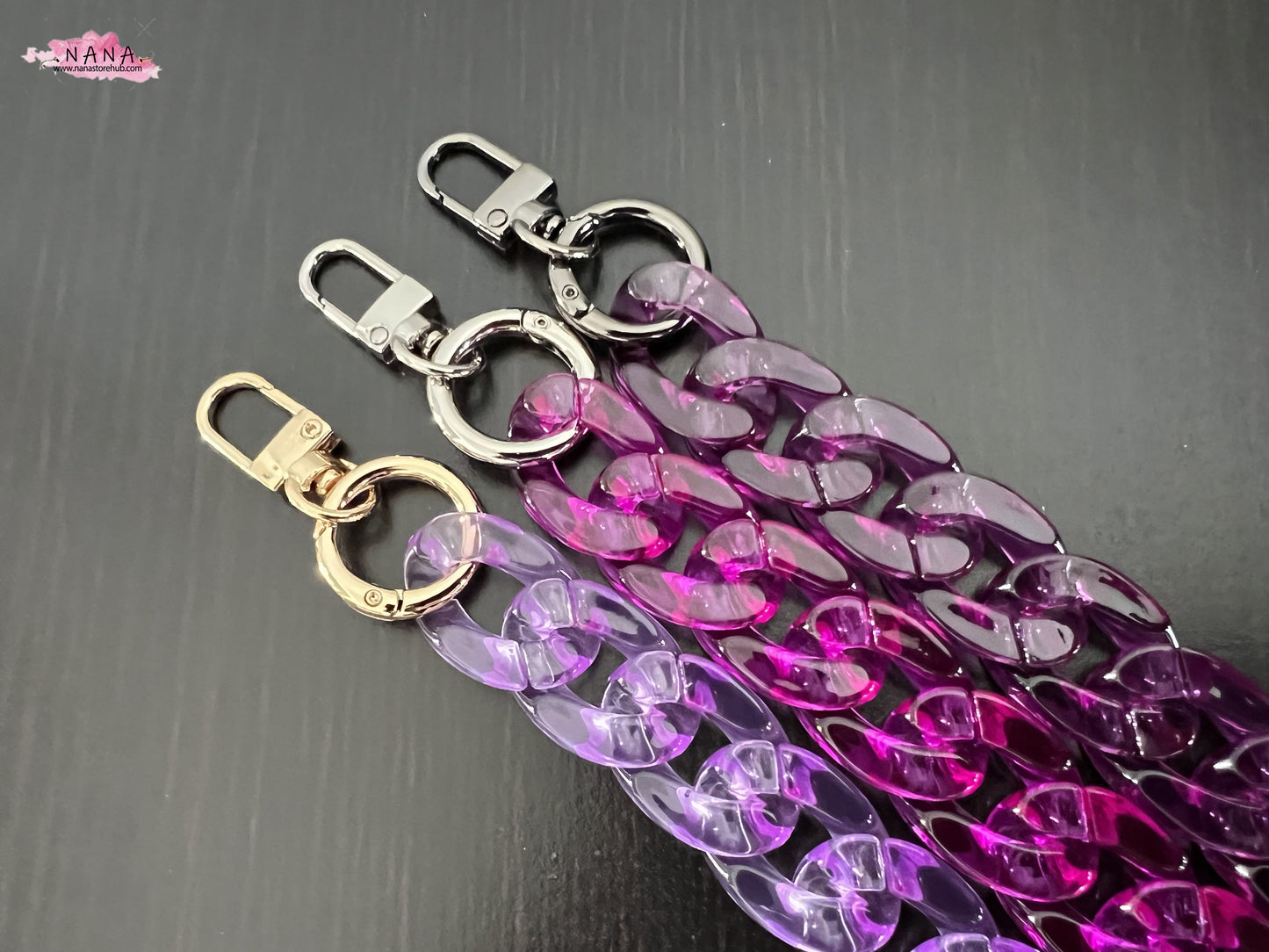 Transparent Acrylic High Quality Purse Chain, Metal Shoulder Handbag Strap, Replacement Handle Chain,Metal Crossbody Bag Chain Strap LD-1526