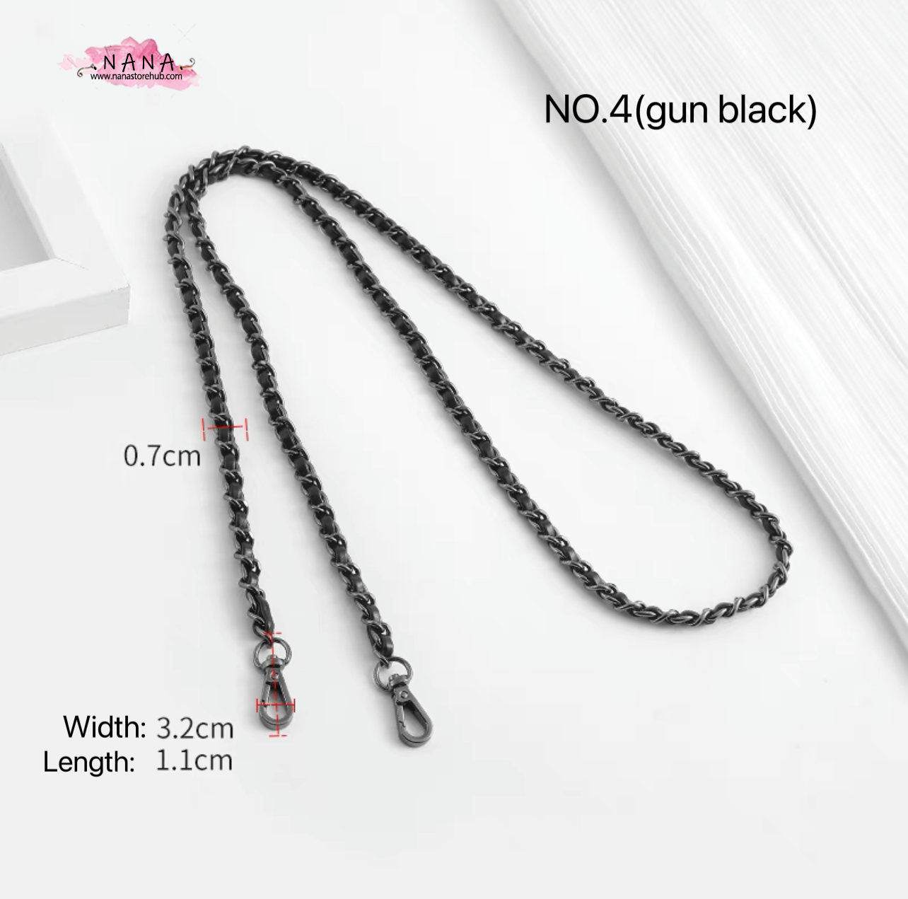 4 Color,7mm High Quality Purse Chain,Alloy and Leather, Metal Shoulder Handbag Strap,Bag Strap, Bag Accessories, Detachable,JD-1552