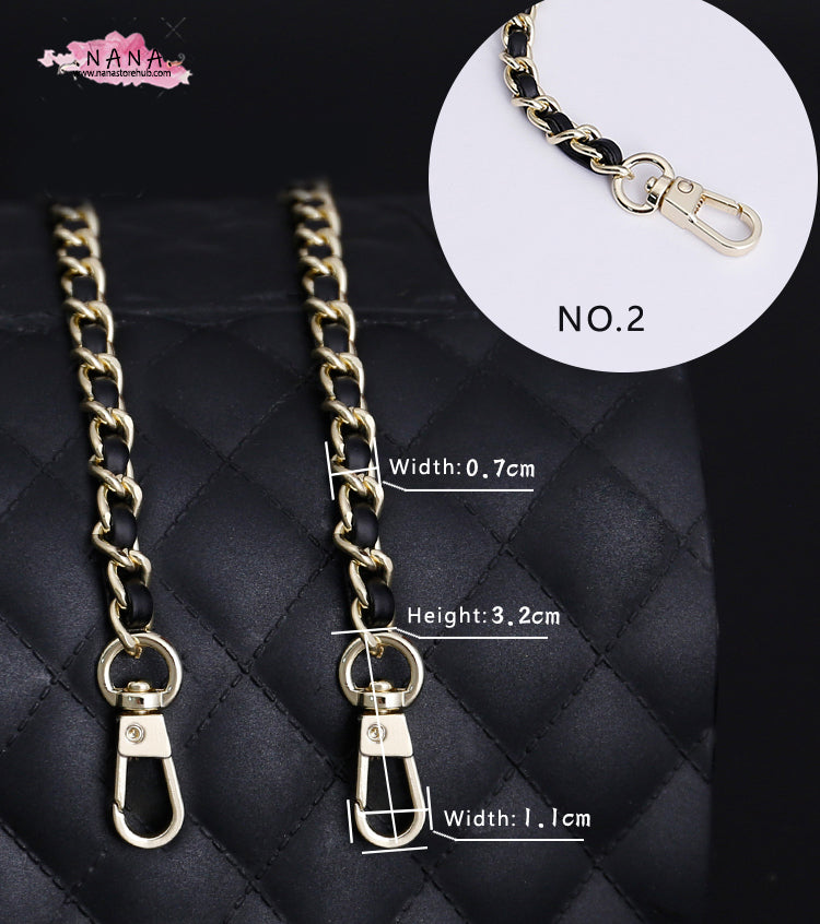 4 Color,7mm High Quality Purse Chain,Alloy and Leather, Metal Shoulder Handbag Strap,Bag Strap, Bag Accessories, Detachable,JD-1552