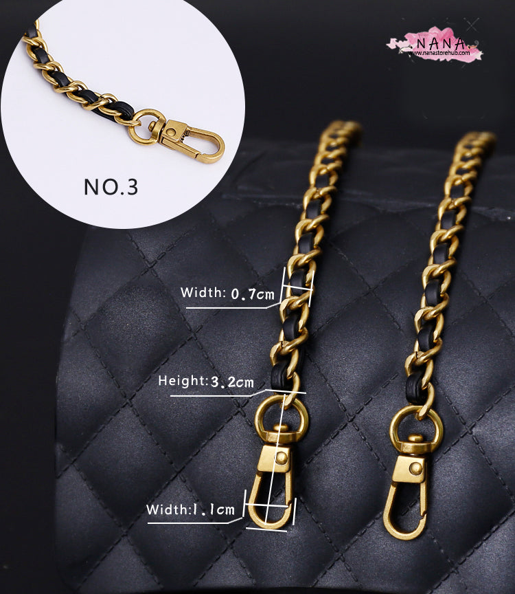 4 Color,7mm High Quality Purse Chain,Alloy and Leather, Metal Shoulder Handbag Strap,Bag Strap, Bag Accessories, Detachable,JD-1552