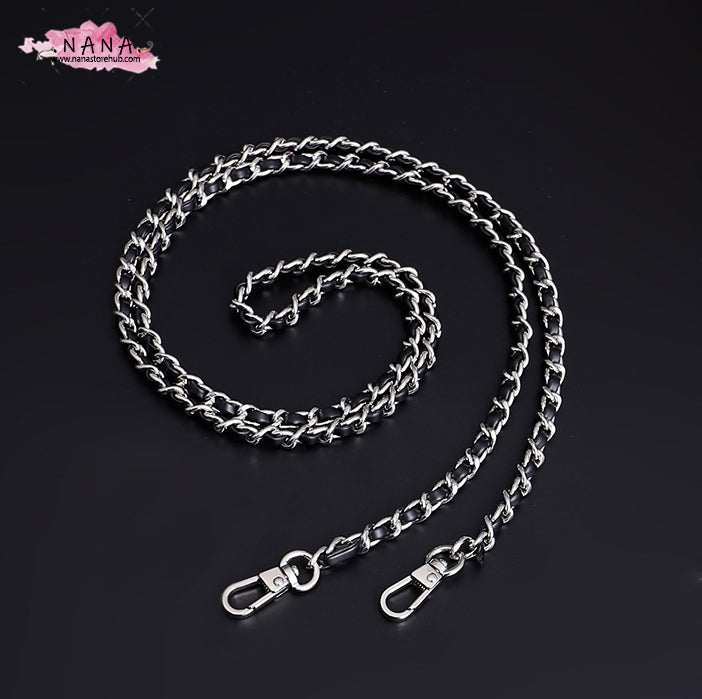 4 Color,7mm High Quality Purse Chain,Alloy and Leather, Metal Shoulder Handbag Strap,Bag Strap, Bag Accessories, Detachable,JD-1552