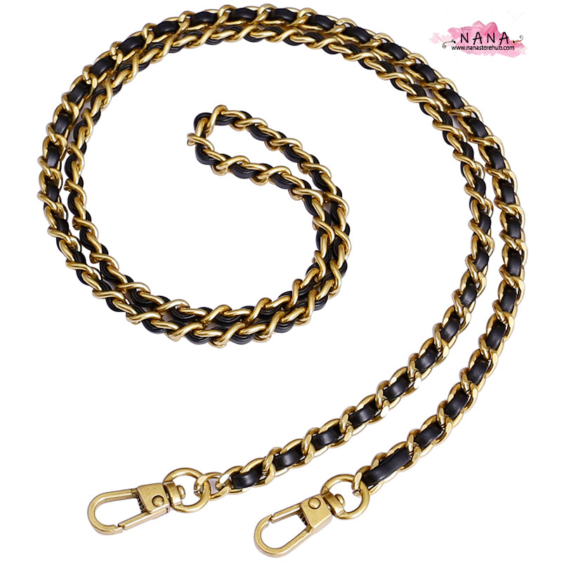 4 Color,7mm High Quality Purse Chain,Alloy and Leather, Metal Shoulder Handbag Strap,Bag Strap, Bag Accessories, Detachable,JD-1552