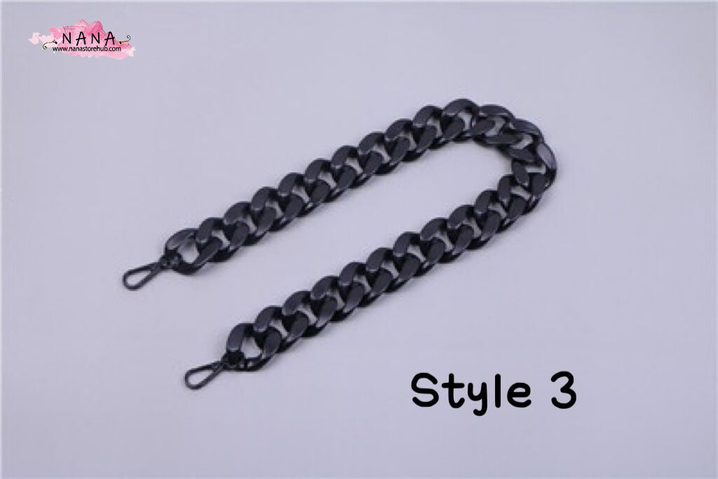 Matte Black Acrylic High Quality Purse Chain,Metal Shoulder Handbag Strap,Replacement Handle Chain, Metal Crossbody Bag Chain Strap LD-1554