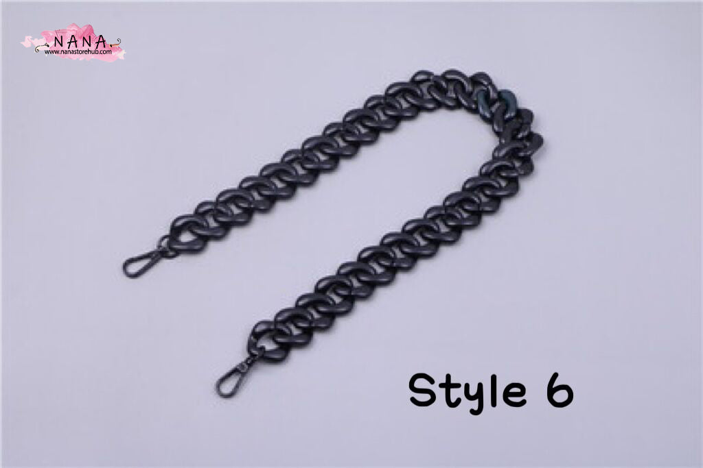 Matte Black Acrylic High Quality Purse Chain,Metal Shoulder Handbag Strap,Replacement Handle Chain, Metal Crossbody Bag Chain Strap LD-1554