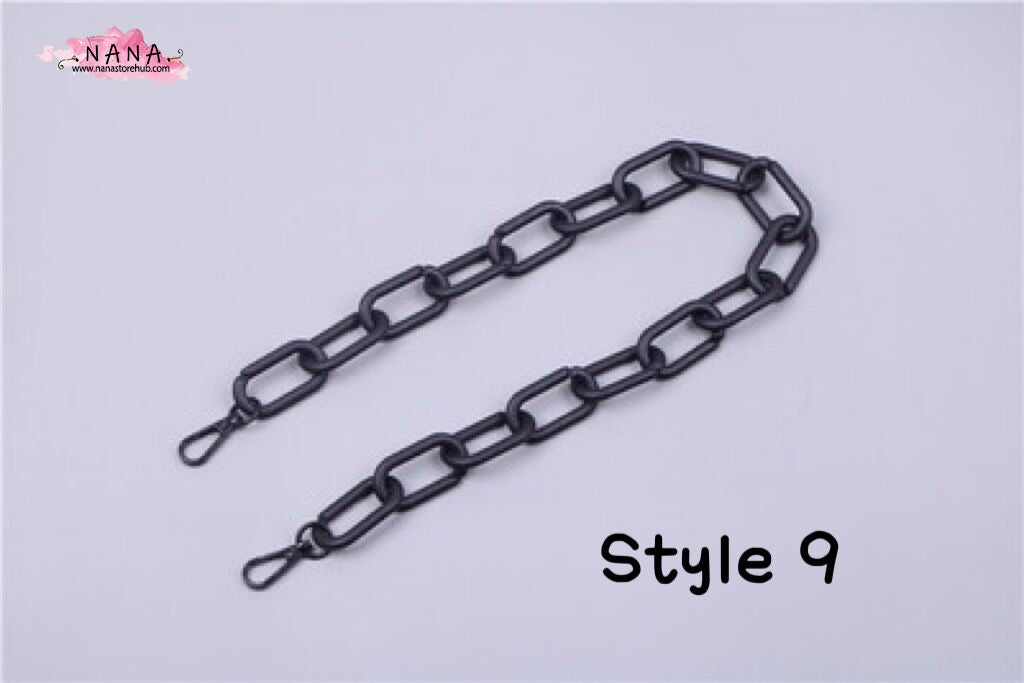 Matte Black Acrylic High Quality Purse Chain,Metal Shoulder Handbag Strap,Replacement Handle Chain, Metal Crossbody Bag Chain Strap LD-1554