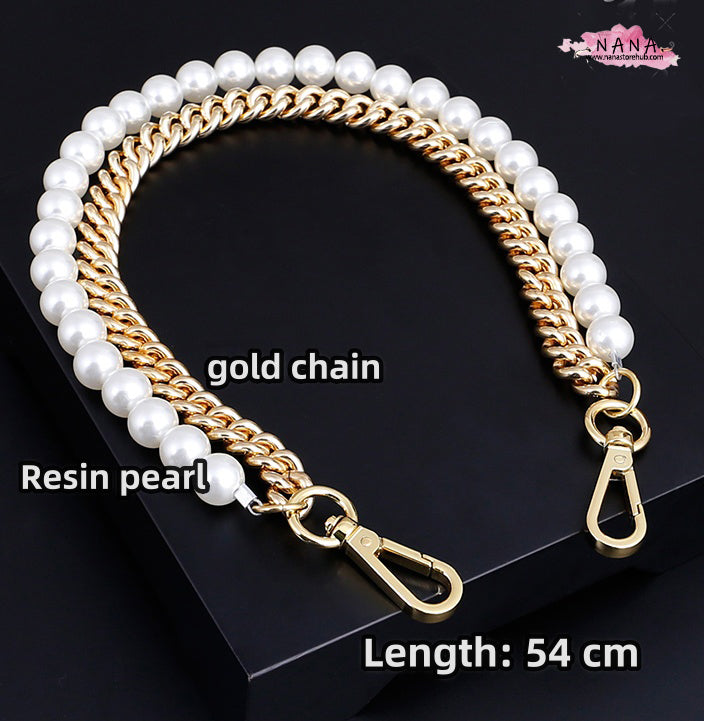 Pearl High Quality Purse Chain,Alloy and Pearl, Metal Shoulder Handbag Strap,Bag Strap, Bag Accessories, Detachable,JD-1564