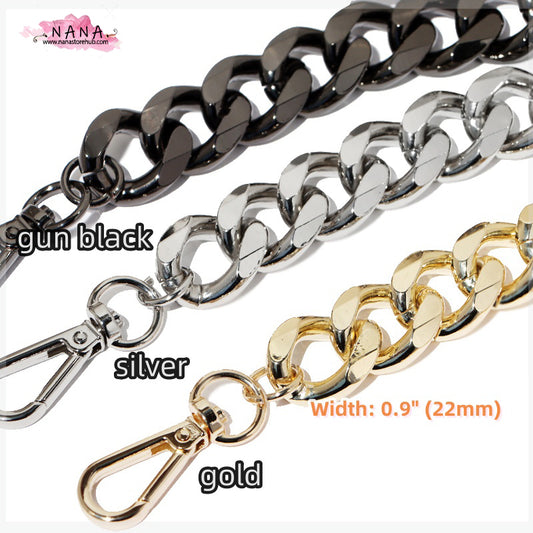 3 Color ,22mm High Quality Purse Chain Strap,Alloy and Iron,Metal Shoulder Handbag Strap,Purse Replacement Chains,bag accessories, JD-1598