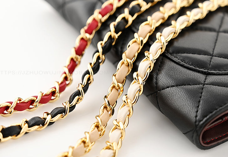 6 Color,8mm 24K Silver Plated High Quality Purse Chain,Copper and Leather, Metal Shoulder Handbag Strap,Bag Strap, Bag Accessories, JD-1703