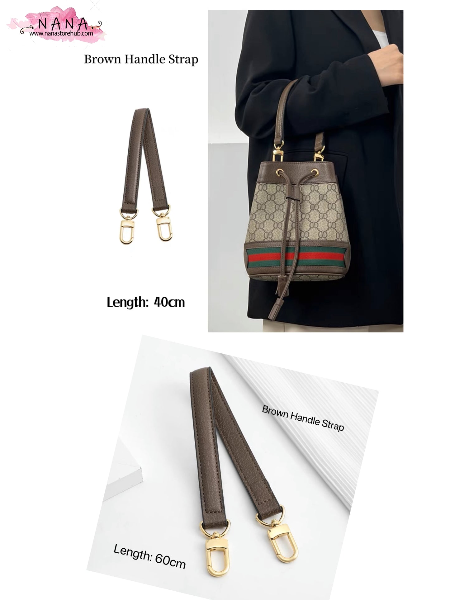 High Quality Leather Wrapping, Leather Shoulder Handbag Strap, Replacement Handle , Bag Accessories, JD-1722