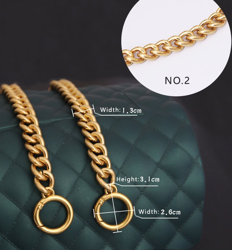 13mm Gold High Quality Purse Chain Strap,Alloy and Iron, Metal Shoulder Handbag Strap,Purse Replacement Chains,bag accessories, JD-1743