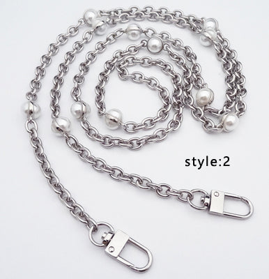 Glass Drill High Quality Purse Chain,Alloy and Pearl , Metal Shoulder Handbag Strap,Bag Strap, Bag Accessories, JD-1816