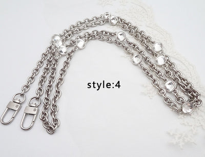 Glass Drill High Quality Purse Chain,Alloy and Pearl , Metal Shoulder Handbag Strap,Bag Strap, Bag Accessories, JD-1816