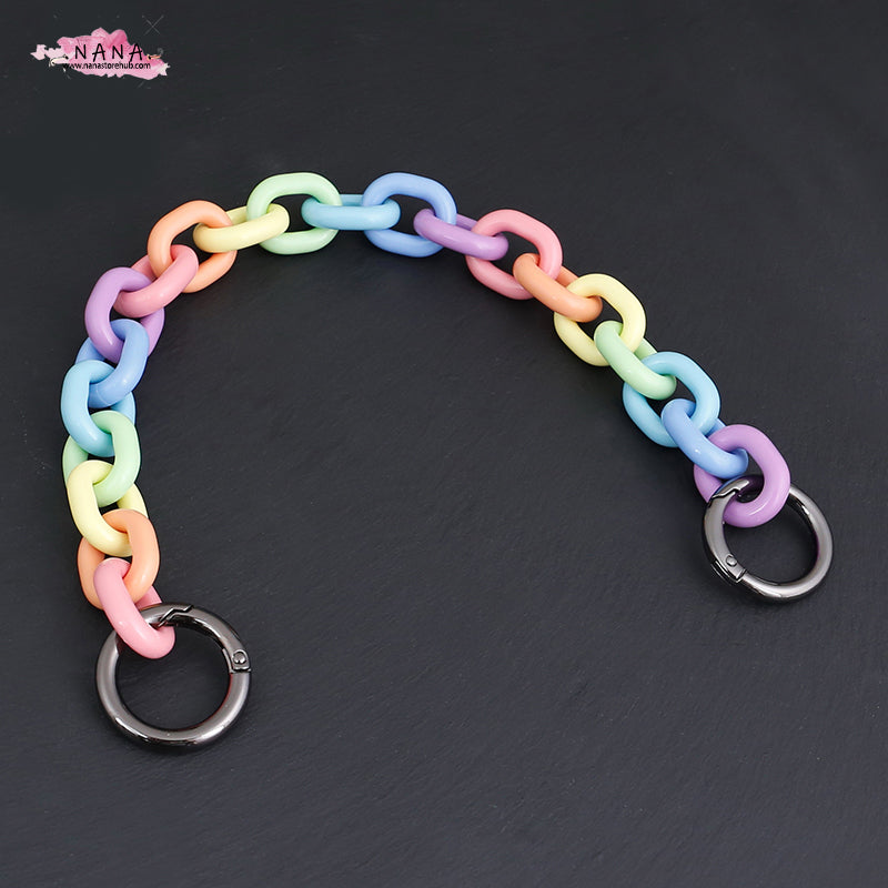 Rainbow Acrylic High Quality Purse Chain, Metal Shoulder Handbag Strap, Metal Crossbody Bag Chain Strap, LD-1847