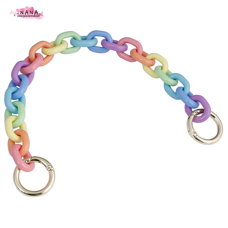 Rainbow Acrylic High Quality Purse Chain, Metal Shoulder Handbag Strap, Metal Crossbody Bag Chain Strap, LD-1847