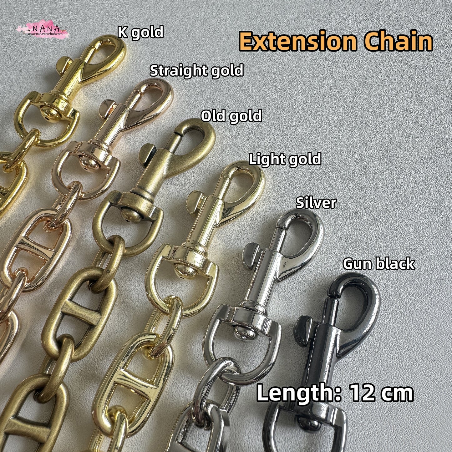 13mm Old gold High Quality Purse Extension Chain, Metal Shoulder Extension Handbag Strap,Bag Strap, Bag Accessories, JD-1850