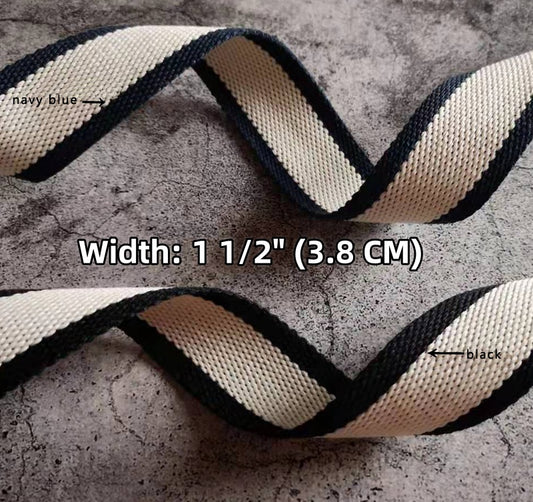 2 Color, 1 1/2 Inch Wide Cotton Polyester Jacquard embroidery Webbing For Bag handles ,Bag Strap For Tote Bag Upholstery Webbing ,JD-1864