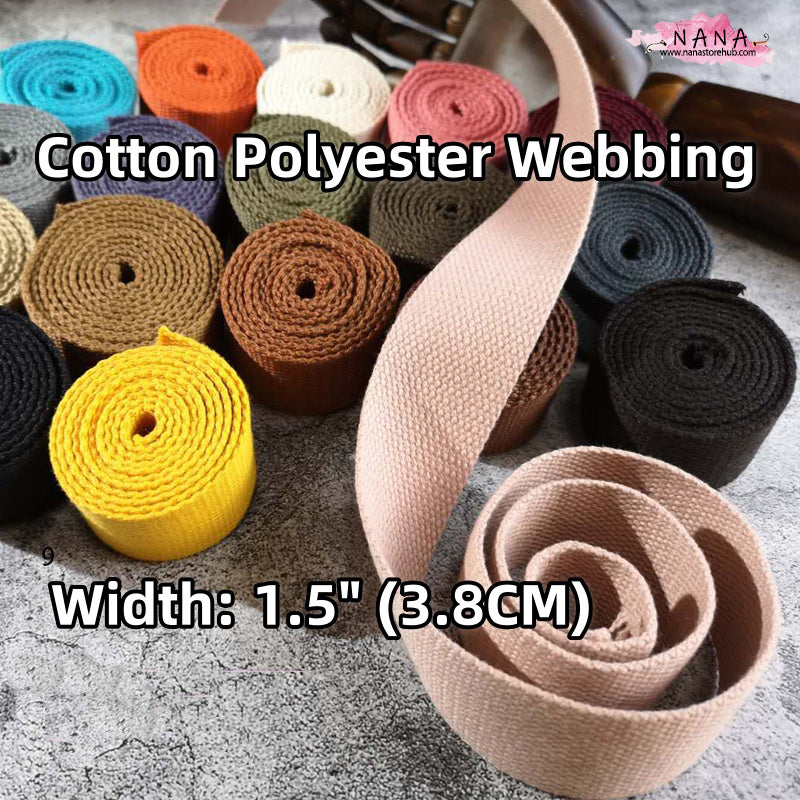 22 Color, 1 1/2 Inch Cotton Webbing  Heavy Duty Bag handles, bag strap for tote bag Upholstery Webbing ,JD-1866