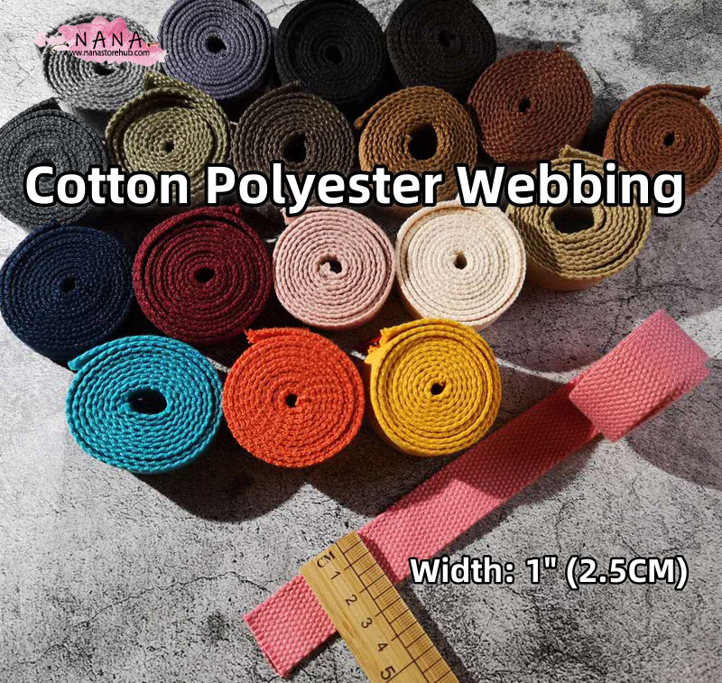 23 Color, 1 Inch Cotton Webbing  Heavy Duty Bag handles, bag strap for tote bag Upholstery Webbing ,JD-1867