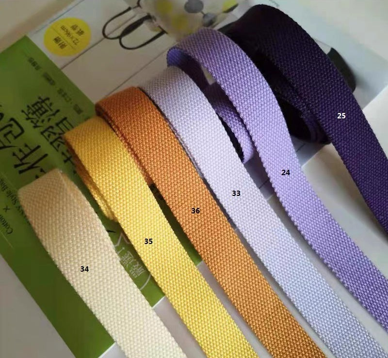 23 Color, 1 Inch Cotton Webbing  Heavy Duty Bag handles, bag strap for tote bag Upholstery Webbing ,JD-1889