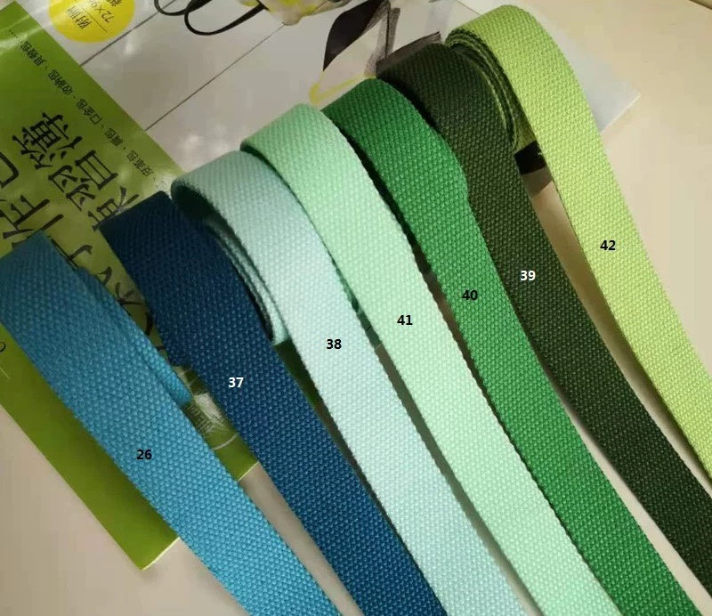 23 Color, 1 Inch Cotton Webbing  Heavy Duty Bag handles, bag strap for tote bag Upholstery Webbing ,JD-1889