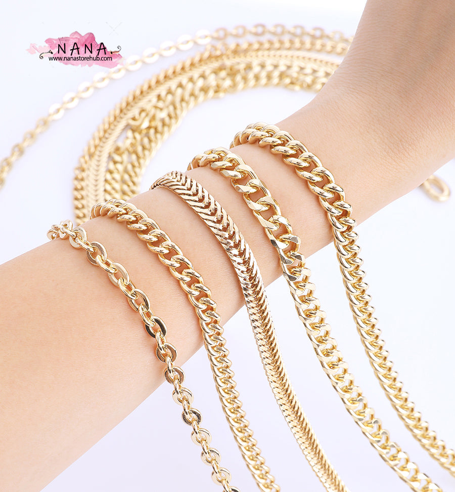 Gold-Plated, High-Quality Purse Chain Strap: Artisan-Crafted Alloy and Iron - The Perfect Metal Shoulder Handbag Strap Replacement. JD-1913 - Elevate Your Accessories with an Elegant Touch of Luxury