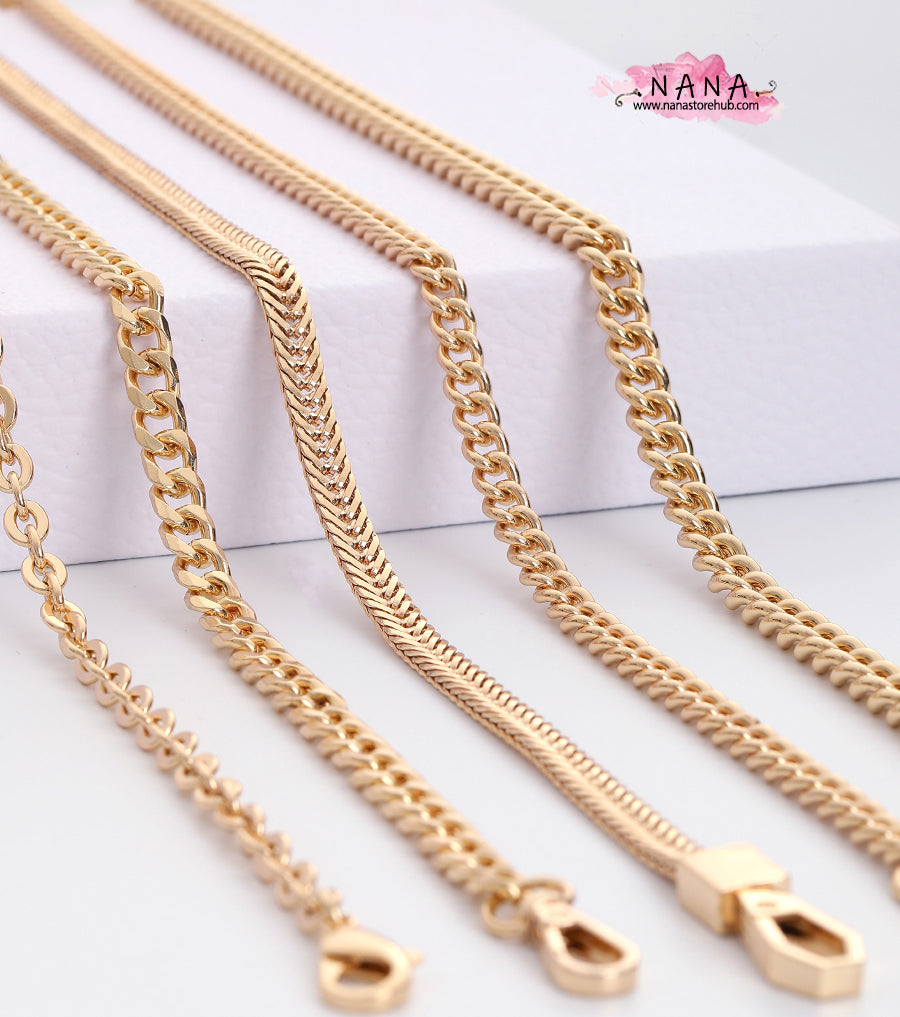 Gold-Plated, High-Quality Purse Chain Strap: Artisan-Crafted Alloy and Iron - The Perfect Metal Shoulder Handbag Strap Replacement. JD-1913 - Elevate Your Accessories with an Elegant Touch of Luxury