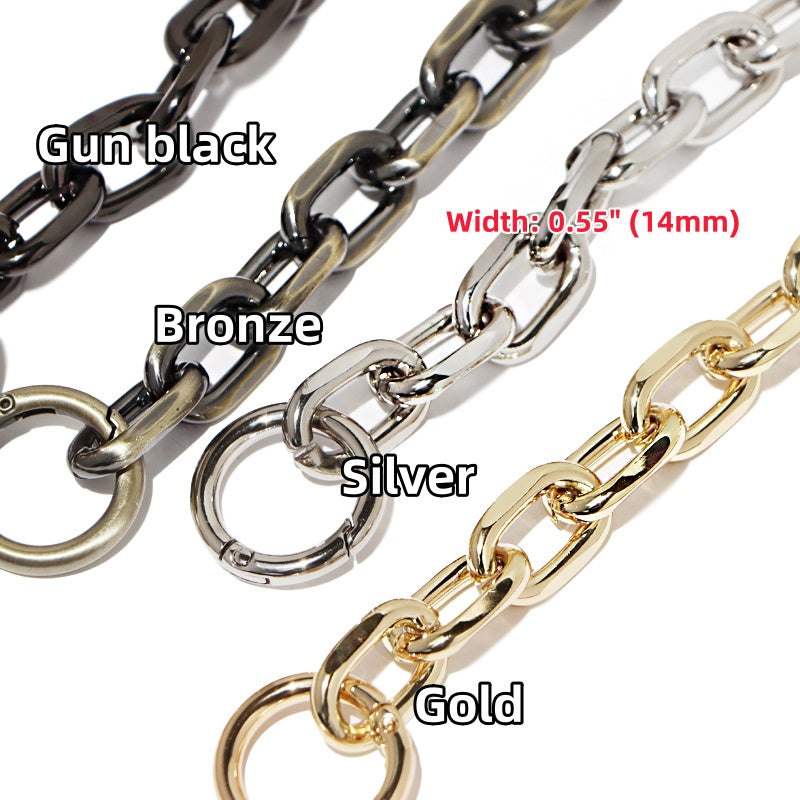 14mm High Quality Purse Chain Strap,Alloy and Iron,Metal Shoulder Handbag Strap,Purse Replacement Chains,bag accessories, JD-1952